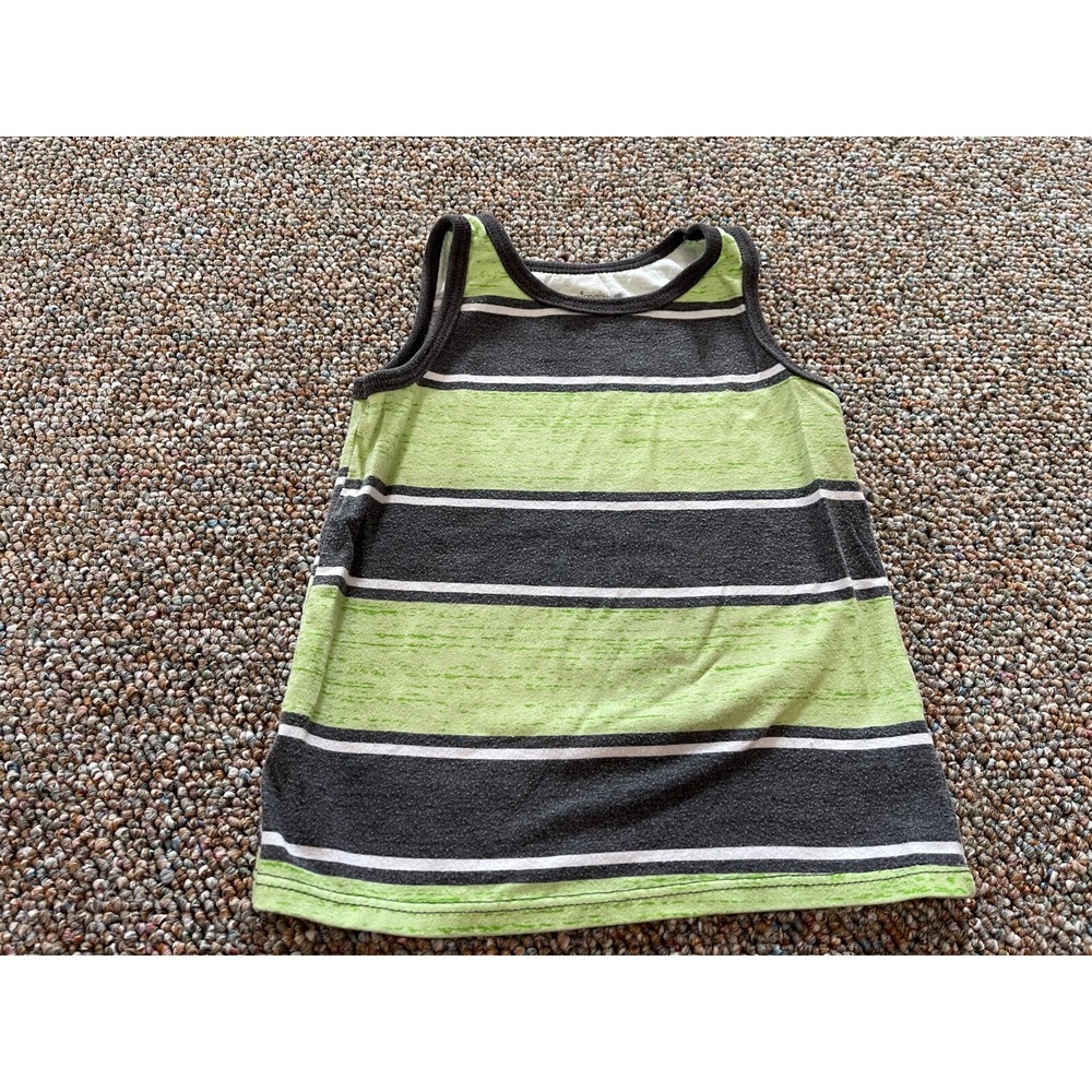 Garanimals‎ Boys Gray & Green Striped Tank Top 3T